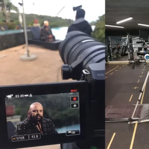 Nelson operating the camera
