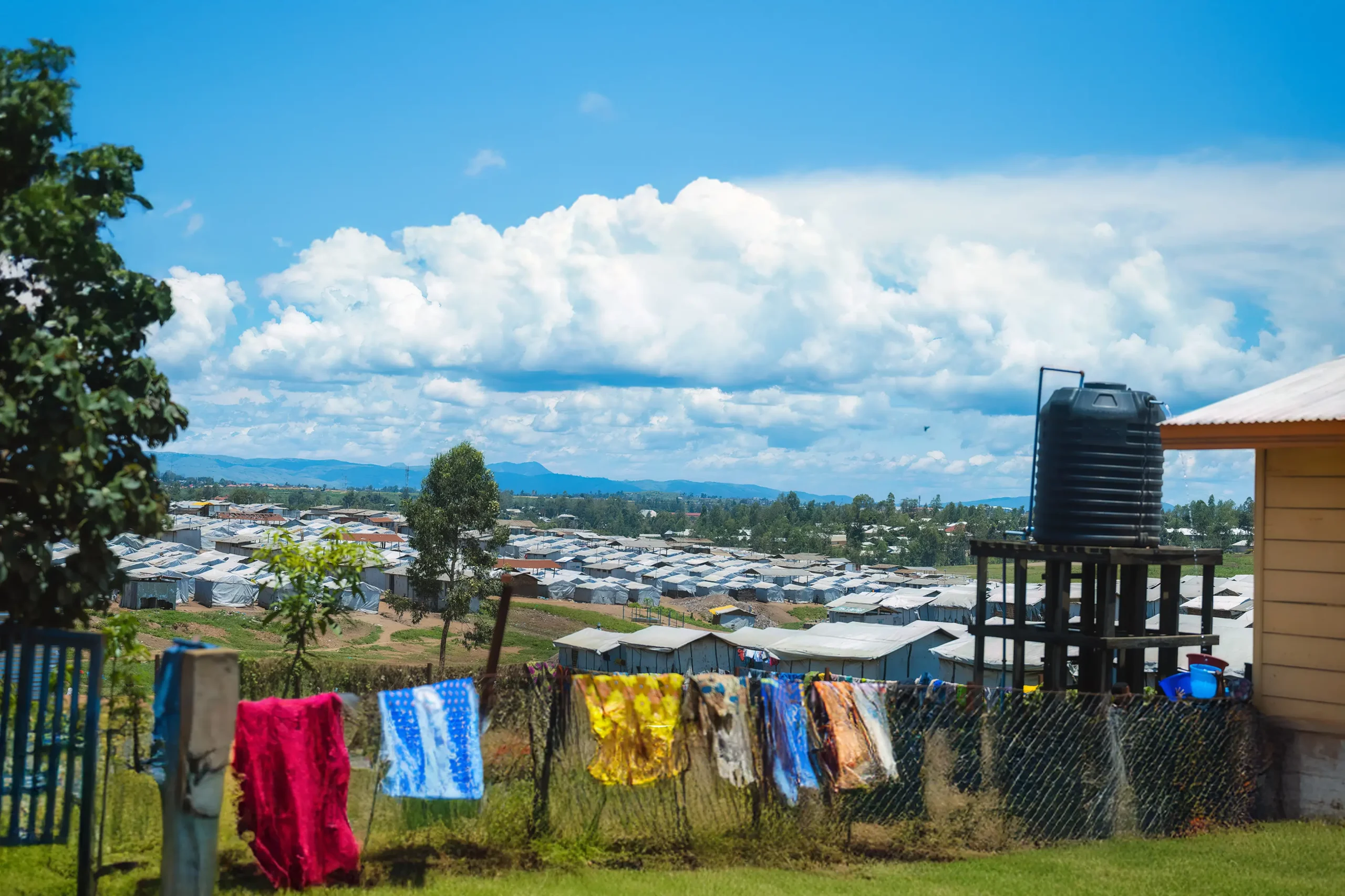 Vue du camp de déplacés de Kigonze, à Bunia, en Ituri.