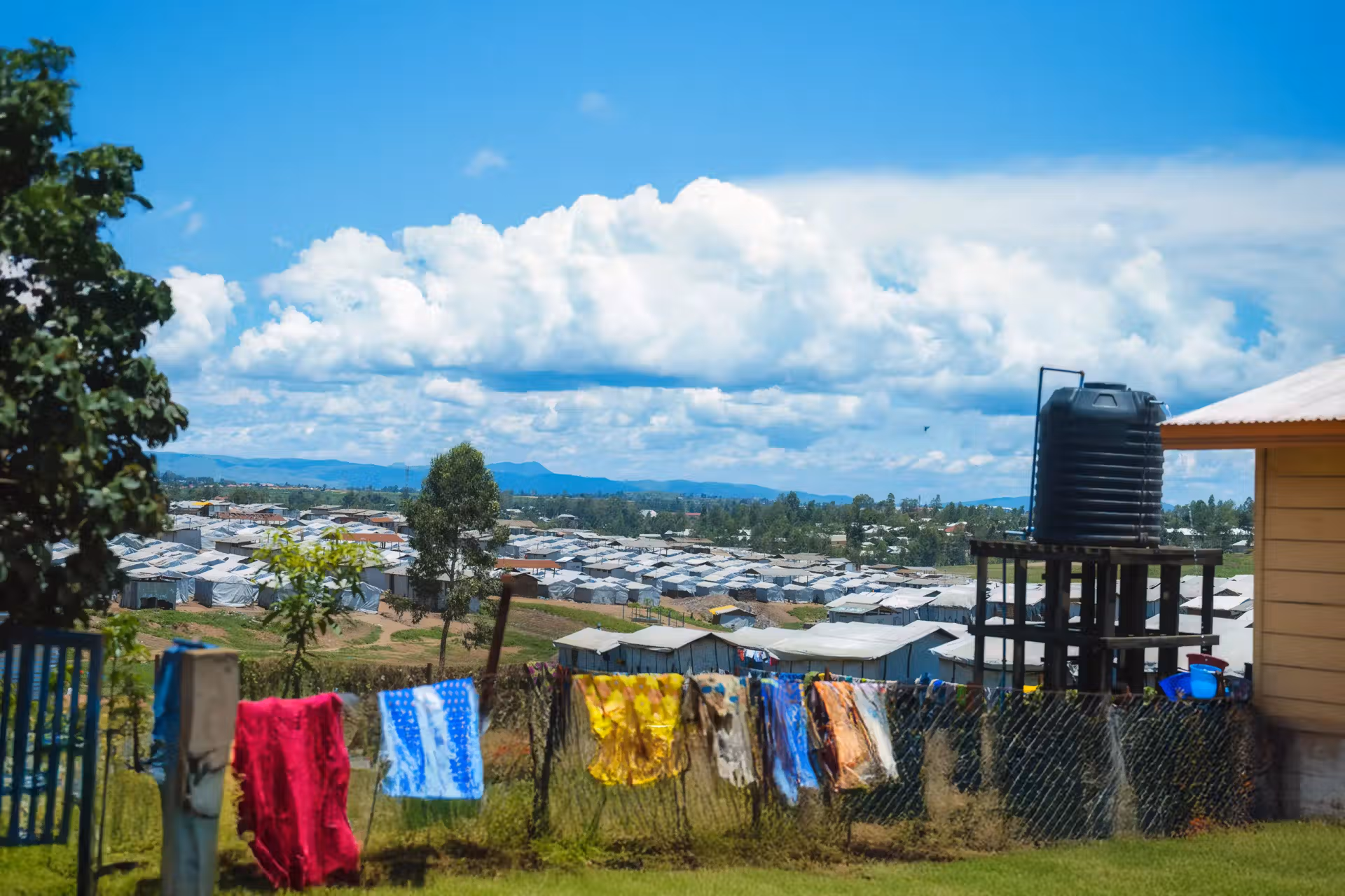 Vue du camp de déplacés de Kigonze, photo caputé par Nelson Nyombe lors de la mission à Bunia, en Ituri.